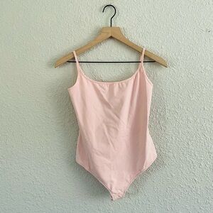 Free People Strappy Basique Bodysuit in Pale Pink NWT